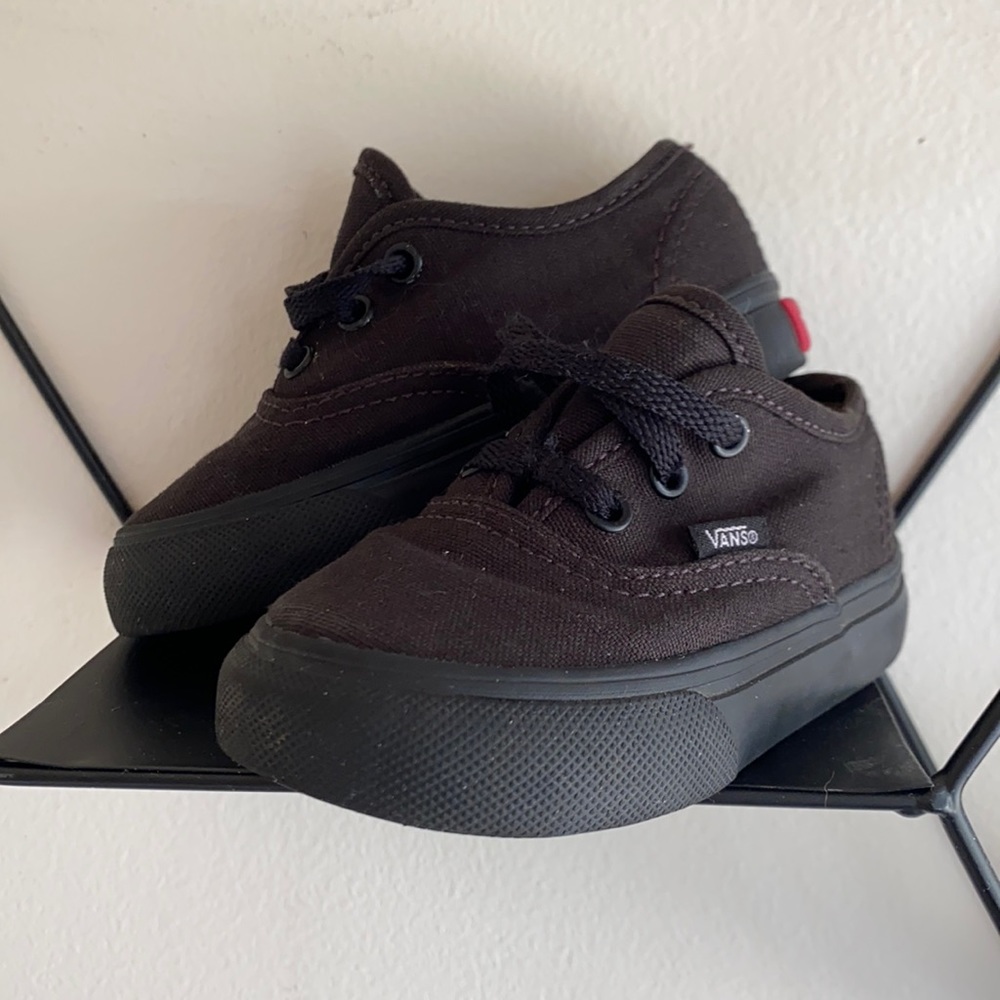 Black Vans Lace Up Sneakers Toddler Size 5